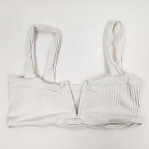 L*Space Lee Lee Ribbed Bikini Top in Cream Size Small NWT